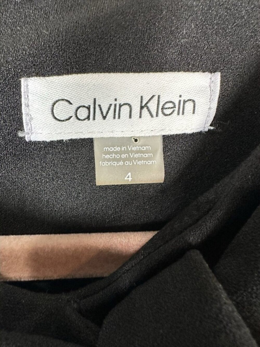 Calvin Klein Bow Neck Sleeveless Sheath Dress Size 4 Black Career Work - Picture 2 of 6